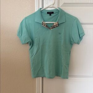Burberry Green Fitted Polo T-Shirt